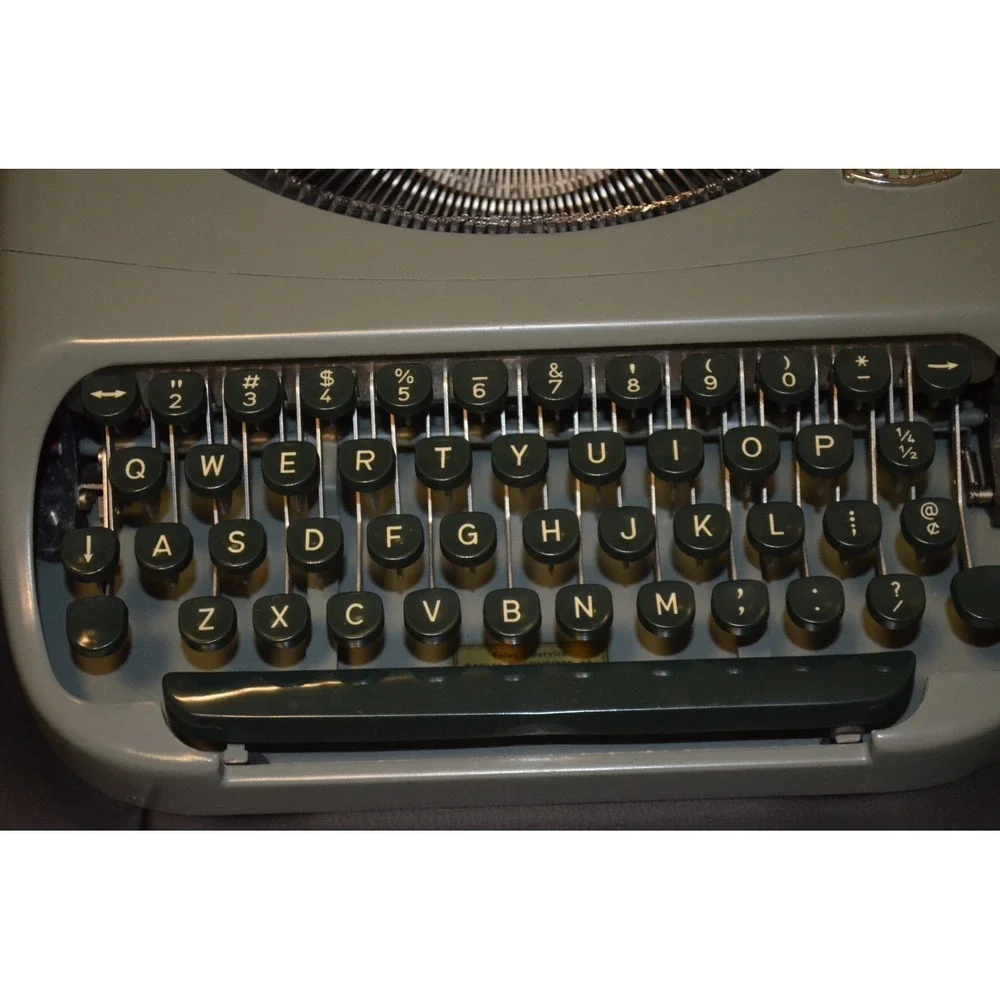 Vintage Royalite Typewriter Working Portable Manual Green Keys Mid Century Retro
